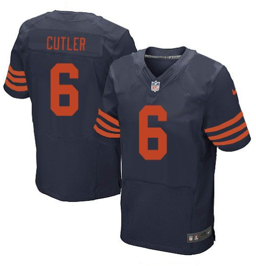 Men's Chicago Bears #6 Jay Cutler 1940s Navy Blue Throwback Stitched Jersey